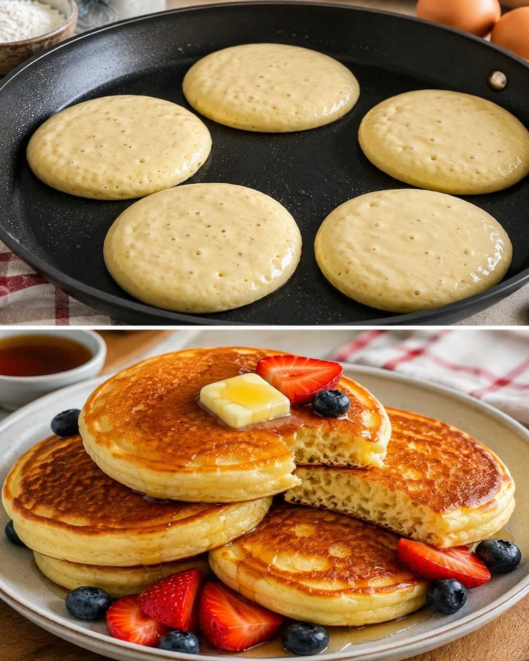 🥞 Pancakes épais et moelleux prêts en 15 minutes