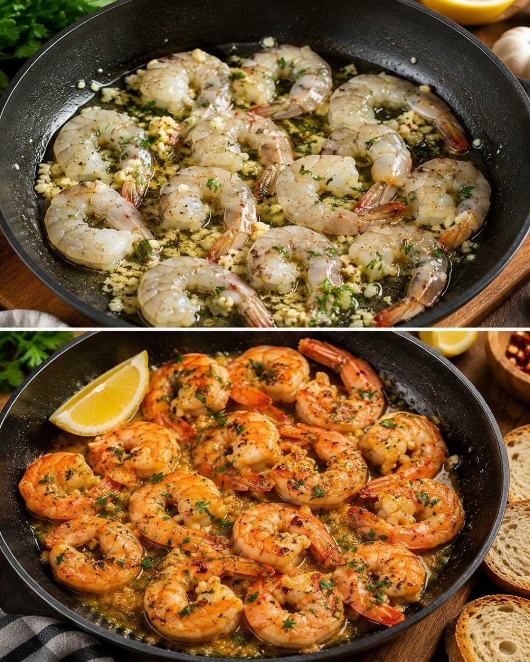 🍤 Crevettes à l&rsquo;ail et au beurre, prêtes en seulement 15 minutes