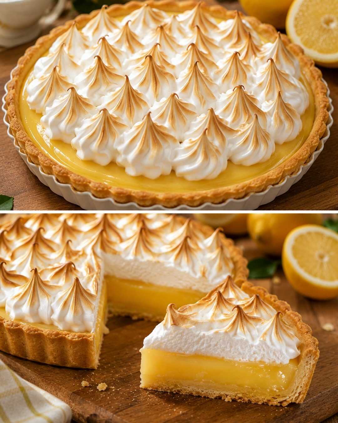 🍋 Tarte au citron meringuée, acidulée et délicatement sucrée