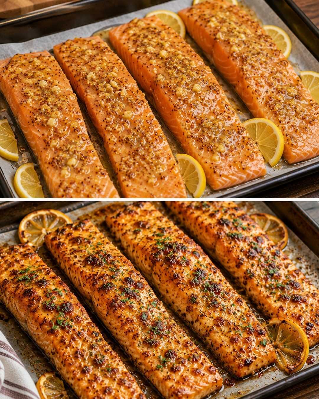 🐟 Saumon au four au miel et à la moutarde, fondant et parfumé