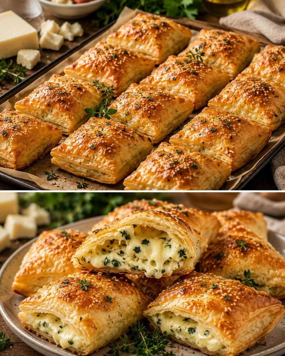 🥟 Feuilletés au fromage et aux herbes, dorés et irrésistibles