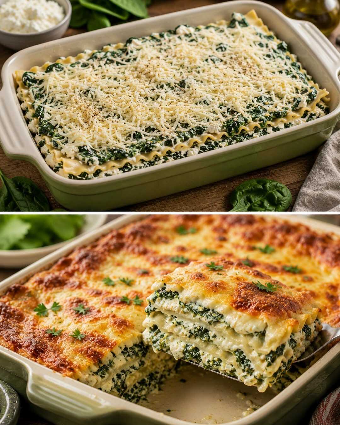 🥬 Lasagnes aux épinards et à la ricotta, fondantes et généreuses