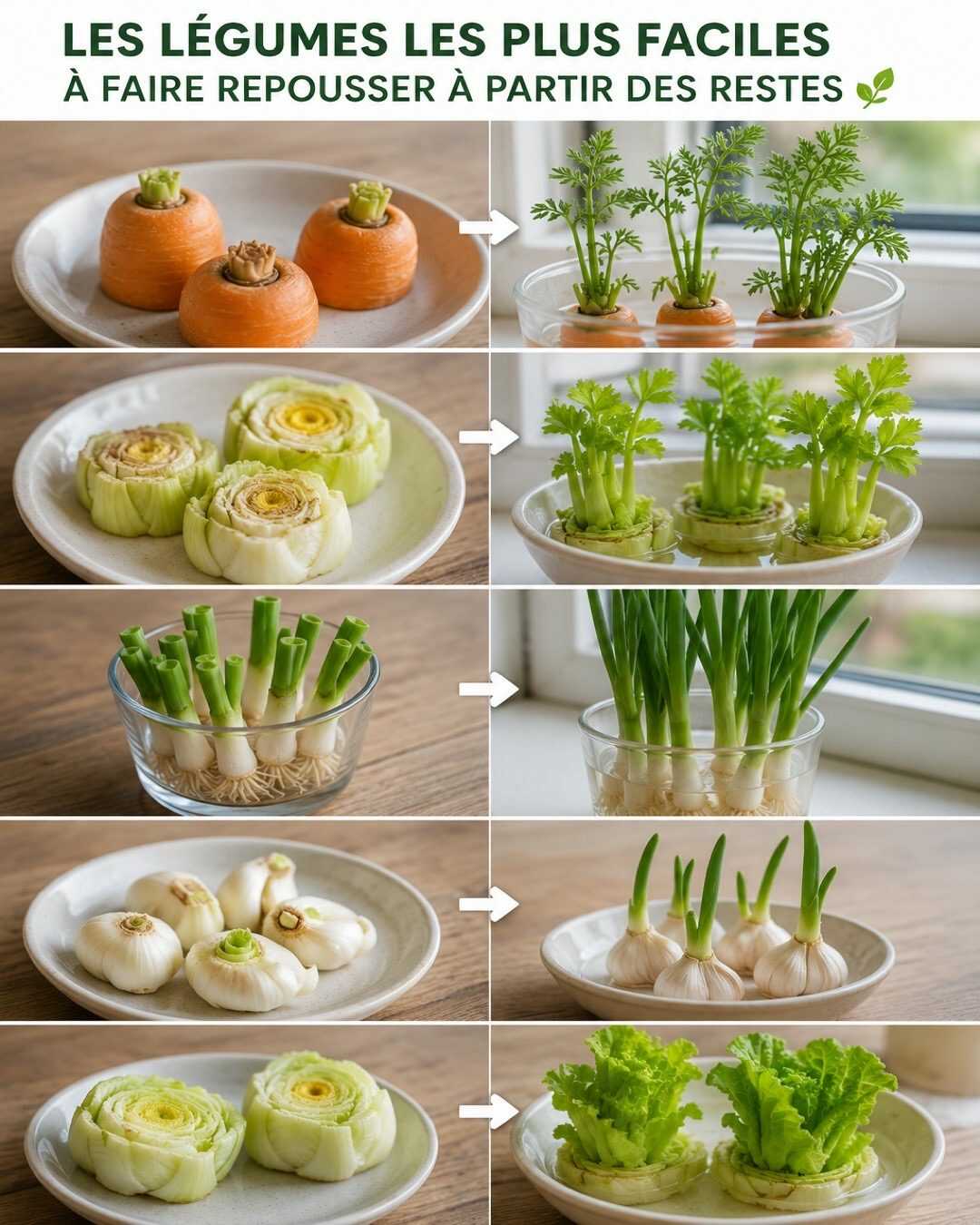 🥕 Les légumes les plus faciles à faire repousser à partir des restes
