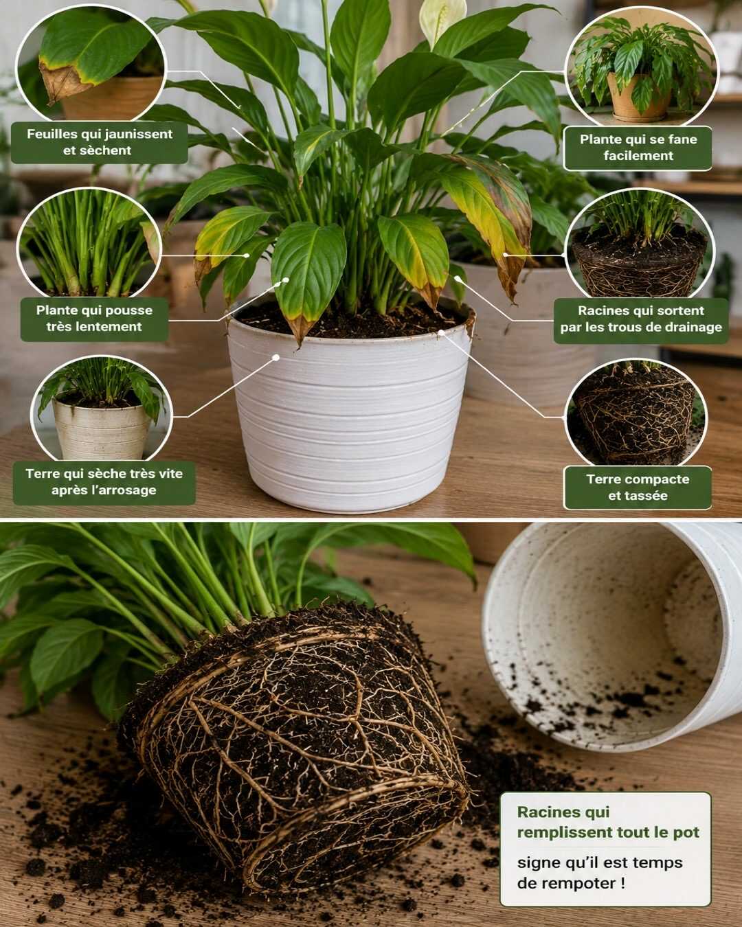 🪴 Les signes qui montrent qu&rsquo;une plante a besoin d&rsquo;être rempotée
