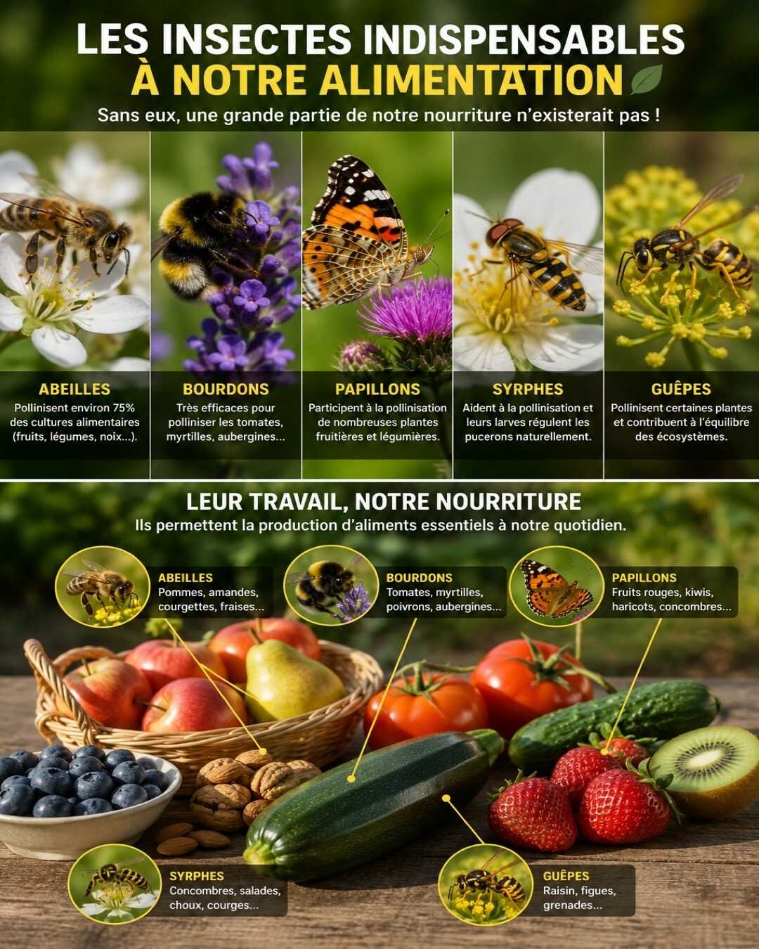 🐝 Les insectes indispensables à notre alimentation