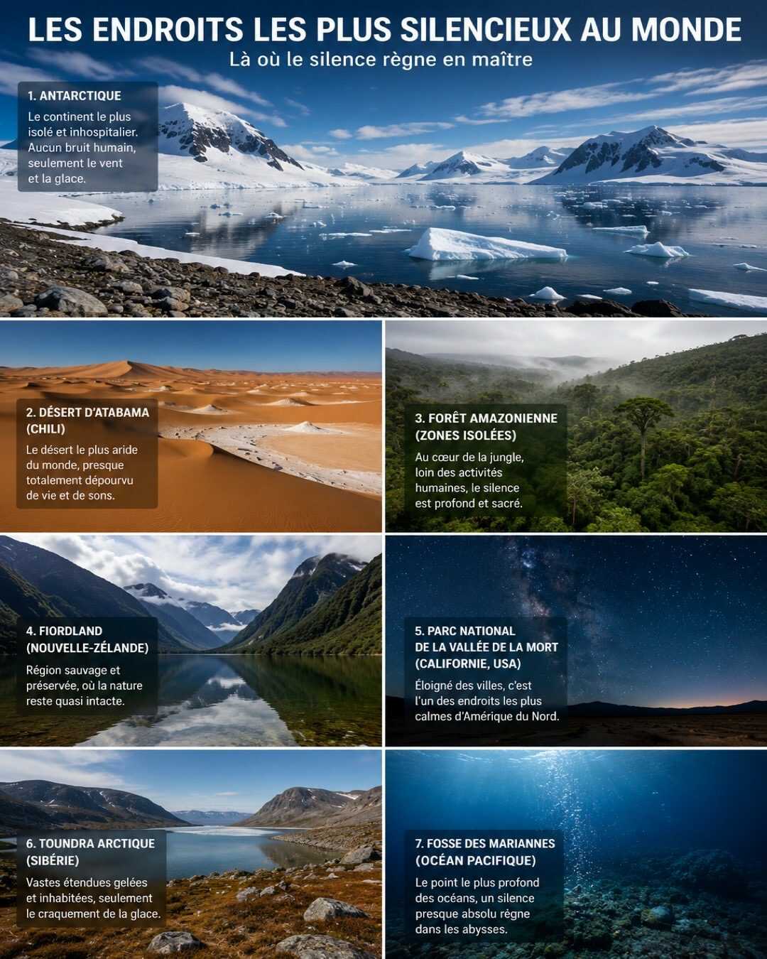 🏔️ Les endroits les plus silencieux au monde