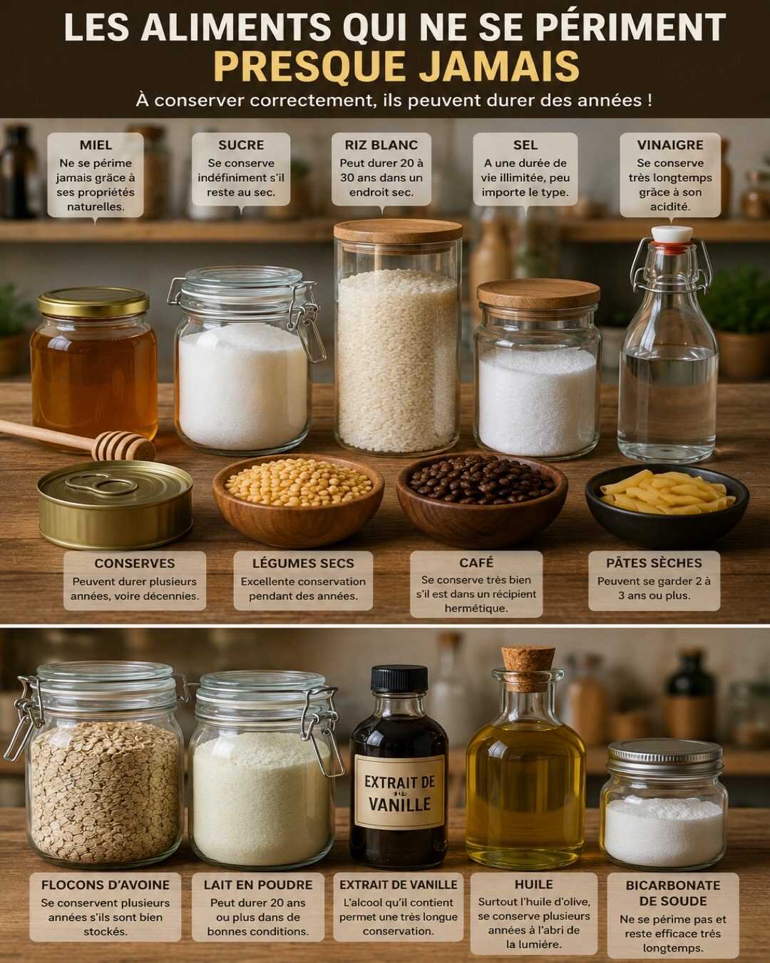 🍯 Les aliments qui ne se périment presque jamais