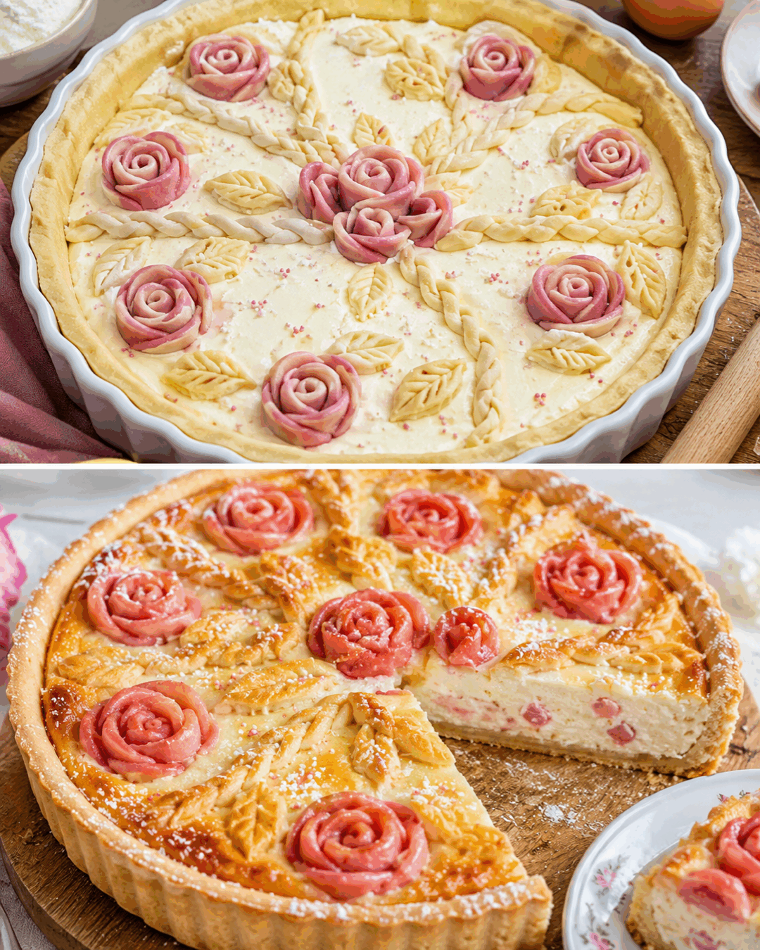 Crostata à la ricotta rose de Pâques le dessert fondant qui fait craquer tout le monde