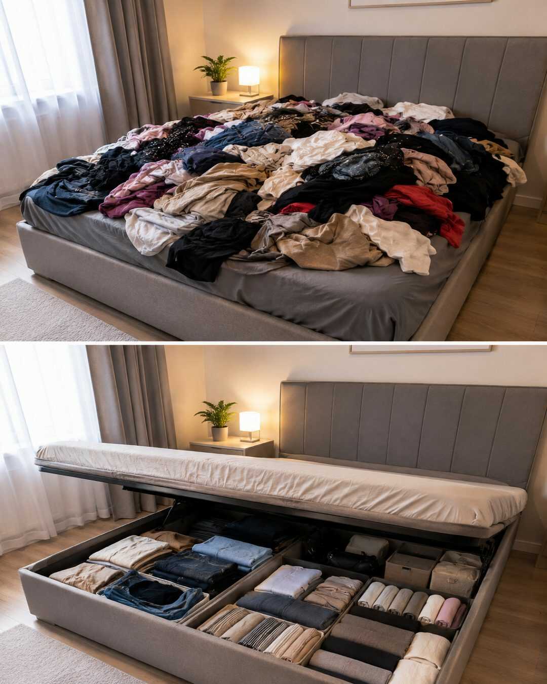 L&rsquo;astuce pour ranger discrètement votre linge sans encombrer la chambre