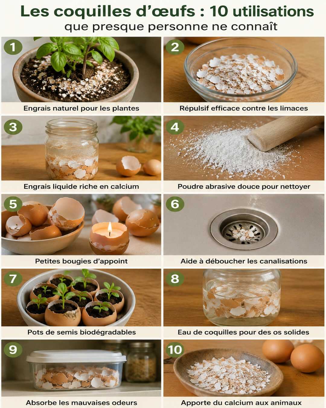 Les coquilles d&rsquo;œufs : 10 utilisations que presque personne ne connaît