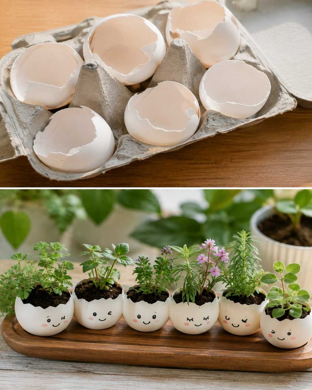 Fabriquez une adorable plante décorative avec une coquille d&rsquo;œuf