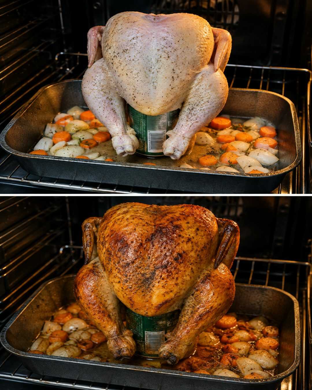 Le secret pour conserver un poulet rôti incroyablement moelleux grâce à une simple canette