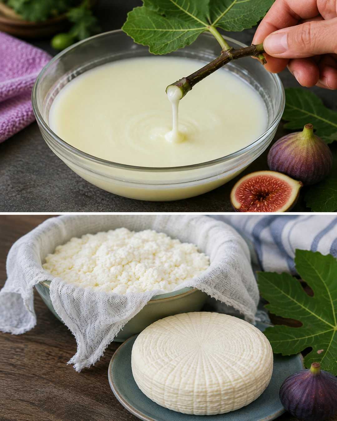 **Le secret du lait de figuier : l&rsquo;ancienne astuce paysanne qui transforme le lait en fromage**