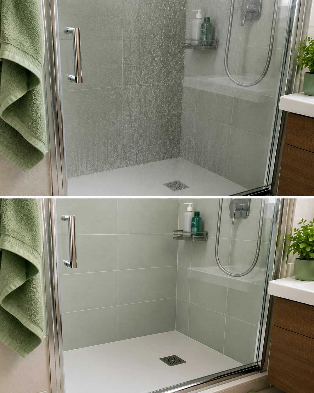 Grâce à cette méthode simple, la paroi de douche redevient parfaitement transparente