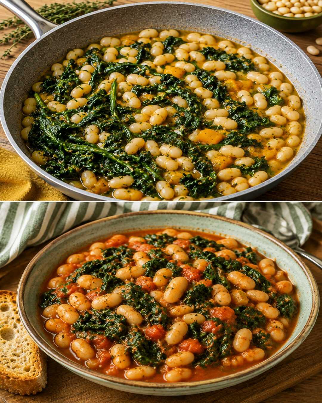 Haricots et épinards : un plat simple, nutritif et savoureux qui séduit dès la première bouchée.
