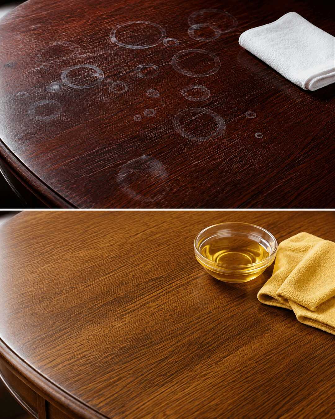 Cette astuce élimine les taches d&rsquo;eau des meubles en bois en quelques minutes