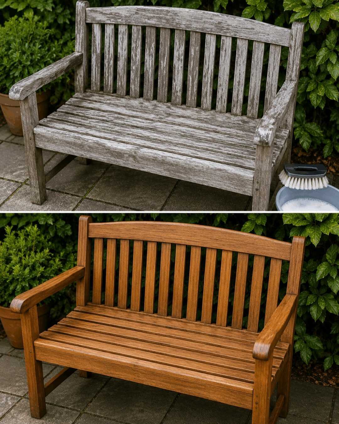 Avec cette méthode, les meubles de jardin retrouvent leur aspect d’origine sans avoir besoin de les repeindre