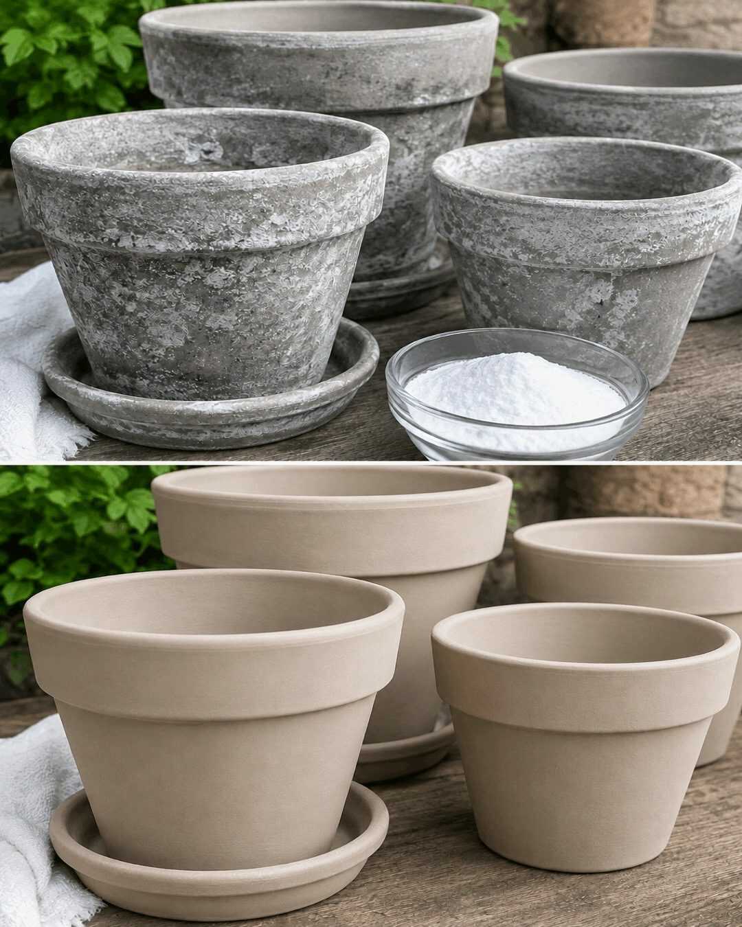 Avec un seul ingrédient, les pots en terre cuite retrouvent leur couleur d’origine