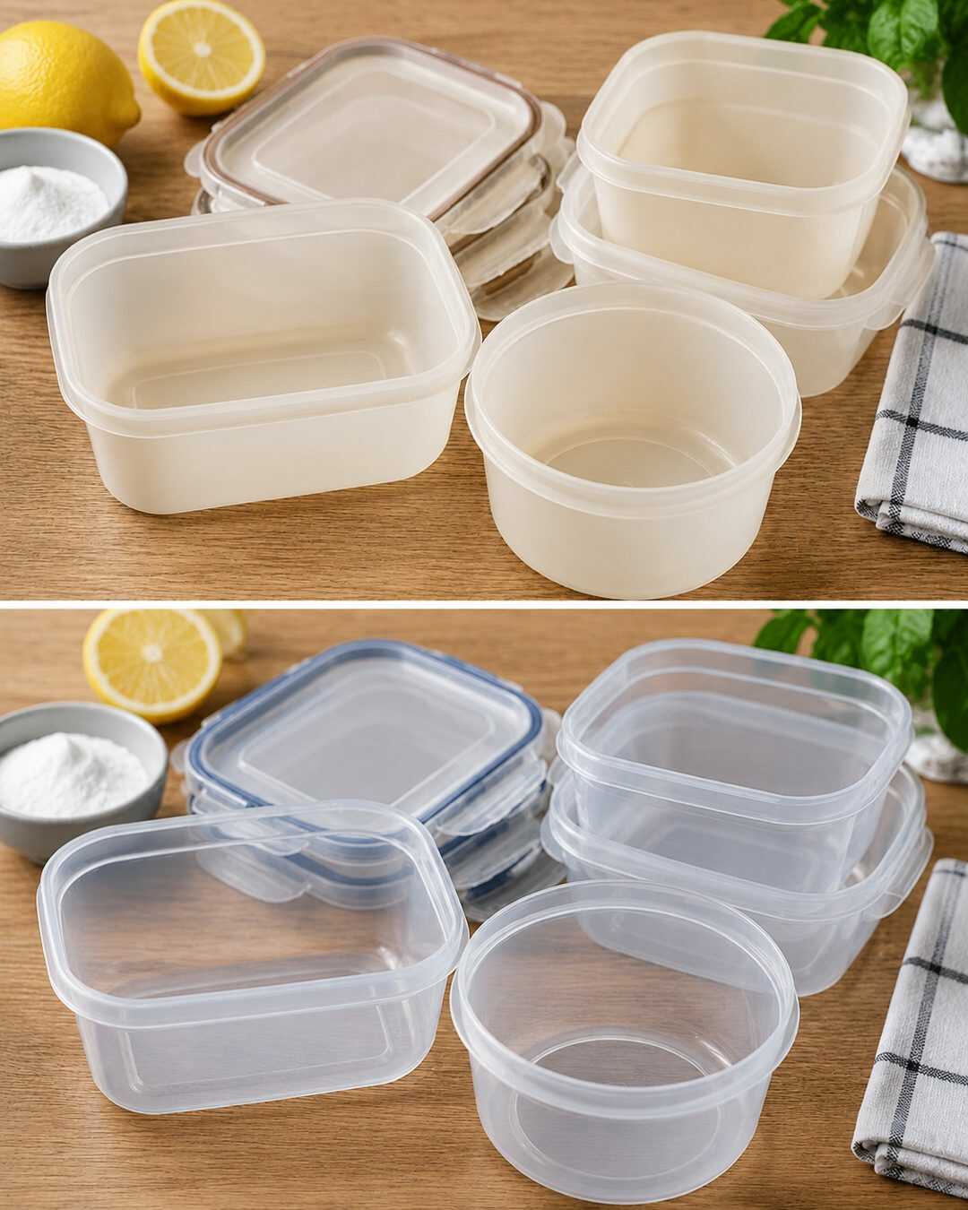 Avec cette méthode, les récipients en plastique sont débarrassés des taches et des mauvaises odeurs