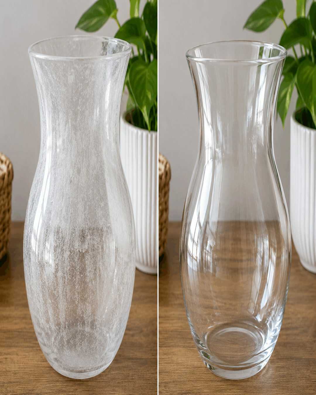 L’astuce naturelle qui élimine les traces de calcaire sur les vases en verre.