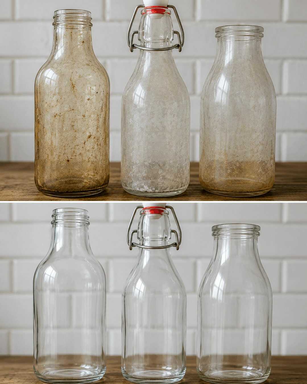 Avec cette astuce maison, les bouteilles en verre deviennent impeccables à l’intérieur comme à l’extérieur.