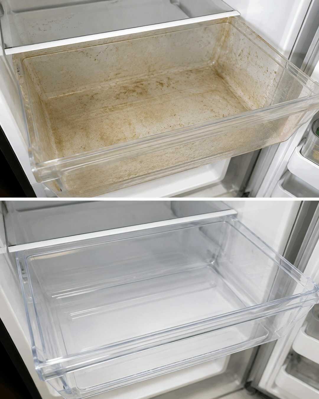 Avec cette astuce, les bacs et les tiroirs du réfrigérateur redeviennent transparents et sans tache