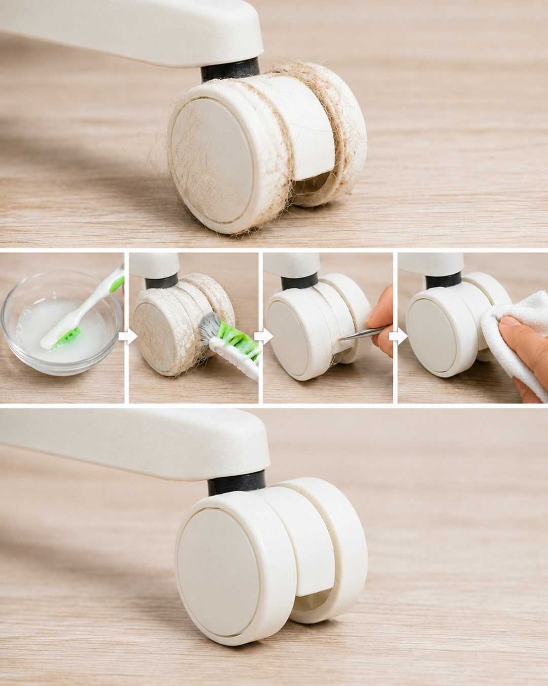 La méthode simple pour nettoyer les roulettes des chaises de bureau pleines de poussière et de cheveux
