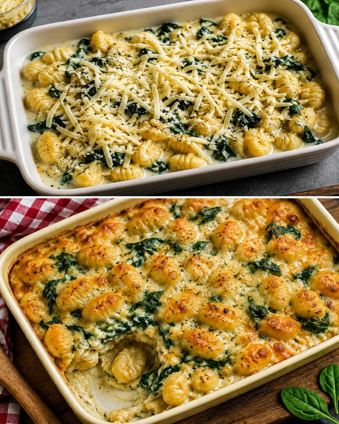 Gnocchis gratinés à la crème et au fromage, prêts en seulement 30 minutes
