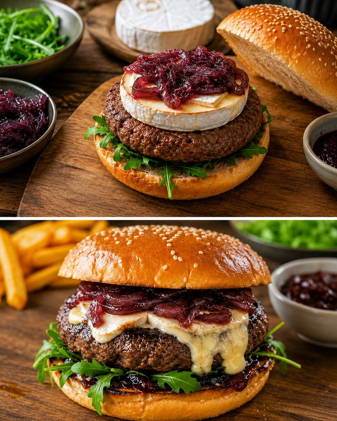 Hamburger juteux au fromage Hermelín fondant : un burger maison digne des meilleurs restaurants