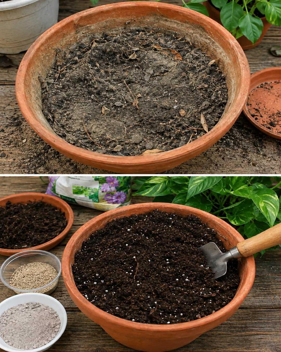 🌱 **Ne Jetez Plus La Terre de Vos Pots : L’Astuce Pour La Régénérer Avant de Replanter !**