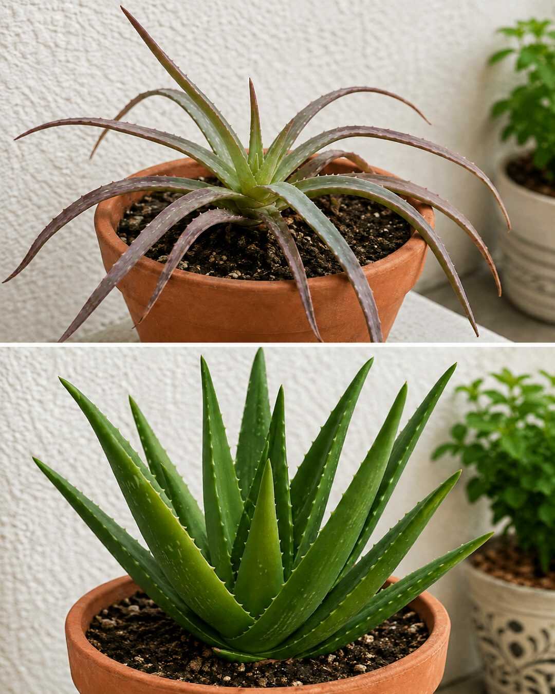 🌿✨ **Voici l’astuce pour sauver un aloe vera affaibli et l’aider à retrouver des feuilles plus épaisses, fermes et vigoureuses !**