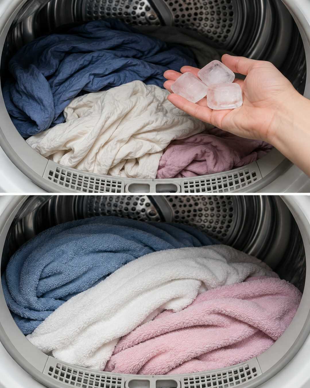 Mettez 3 glaçons dans votre sèche-linge : vous risquez de ne plus jamais faire autrement