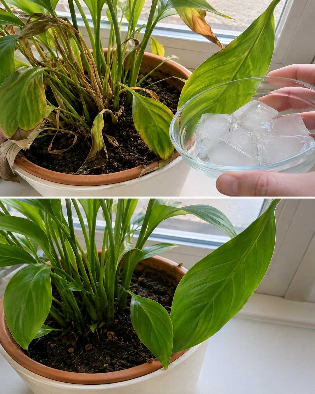 Elle met des glaçons dans ses plantes avant de partir en vacances… la raison est toute simple