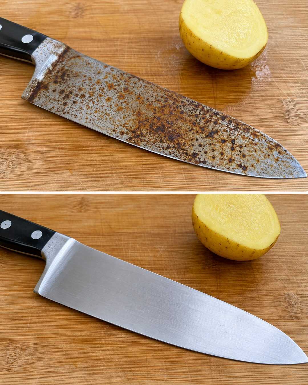 **Un couteau rouillé ? Cette astuce avec une simple pomme de terre peut le transformer