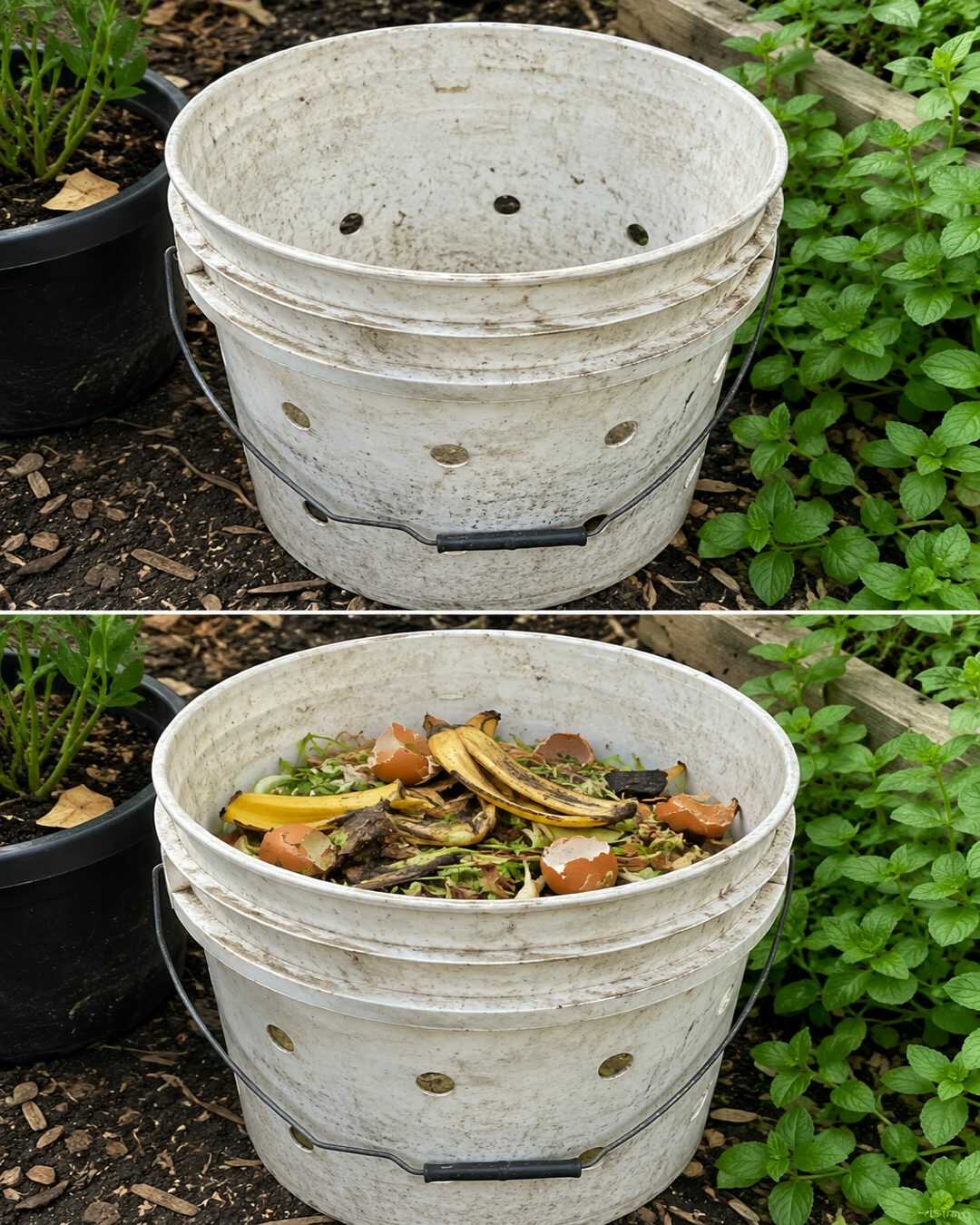 **Un vieux seau, quelques trous et vos épluchures : cette astuce peut changer votre façon de jardiner !**