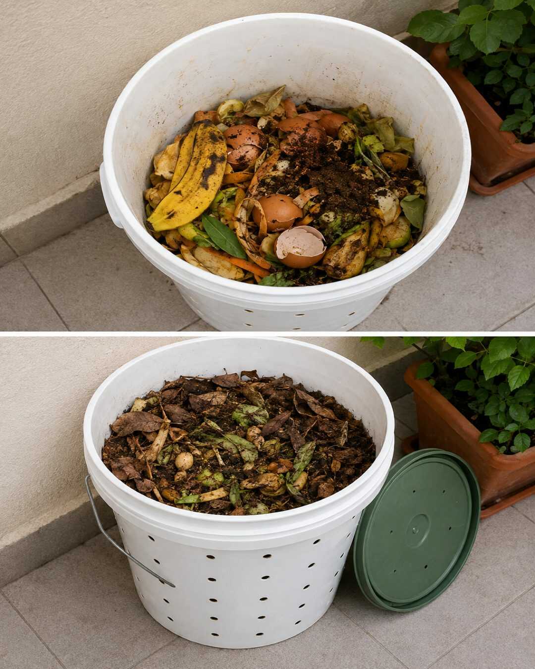 **Pas de place pour un composteur ? Cette astuce avec un simple seau pourrait être la solution !**
