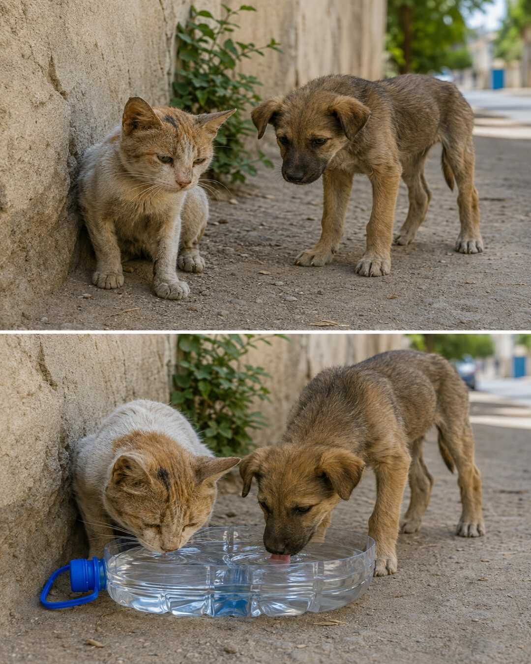 **Une bouteille en plastique peut aider les animaux errants pendant les fortes chaleurs : une idée aussi simple que géniale !**
