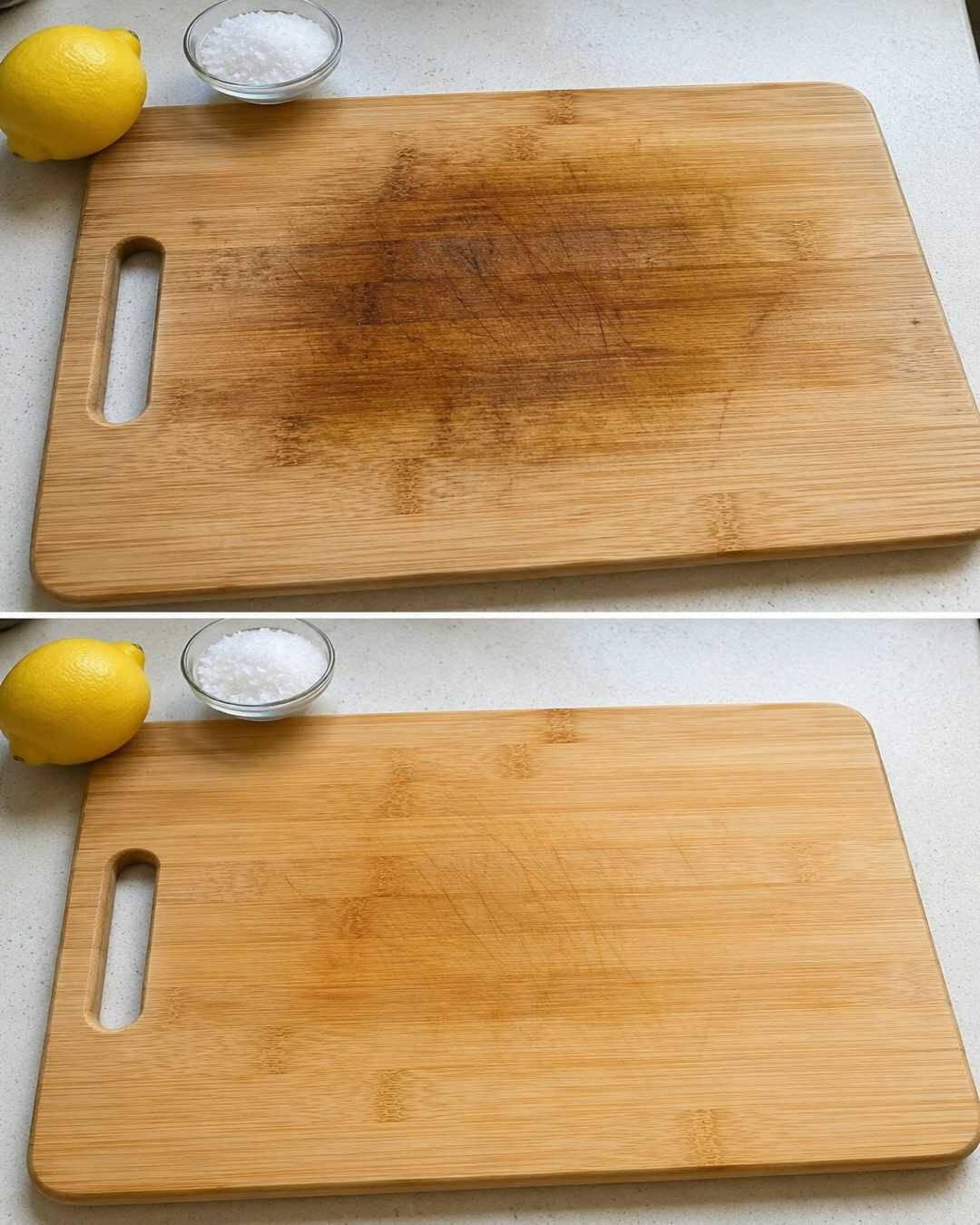 Citron + sel : l’astuce toute simple pour nettoyer et rafraîchir une planche à découper !