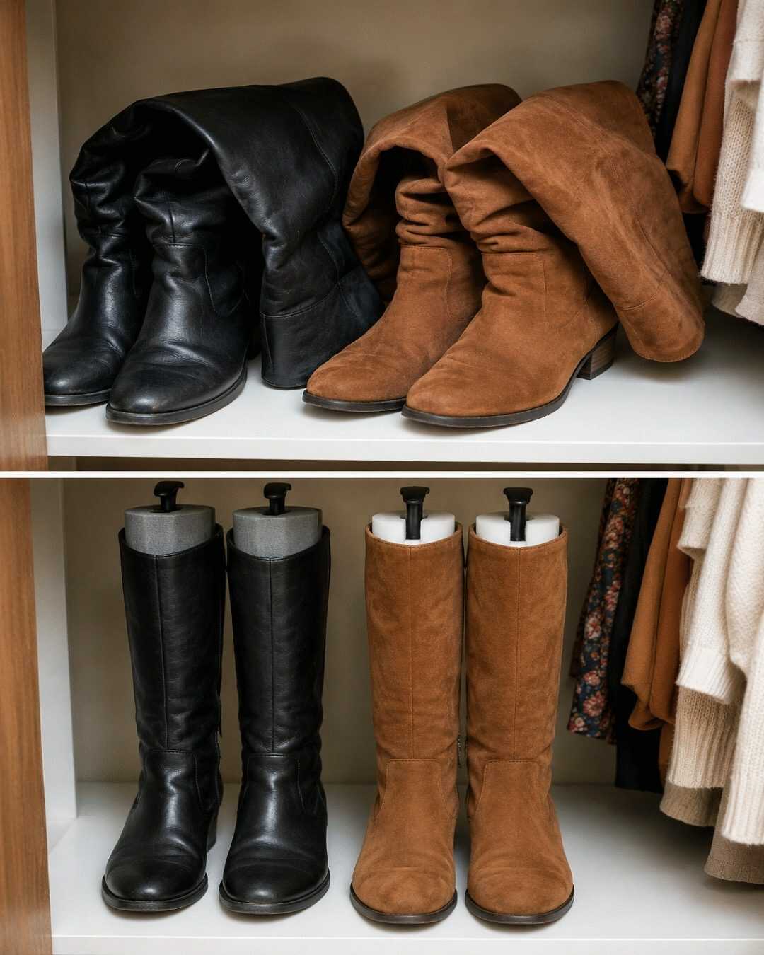 L’astuce simple pour ranger vos bottes hautes sans qu’elles se déforment**