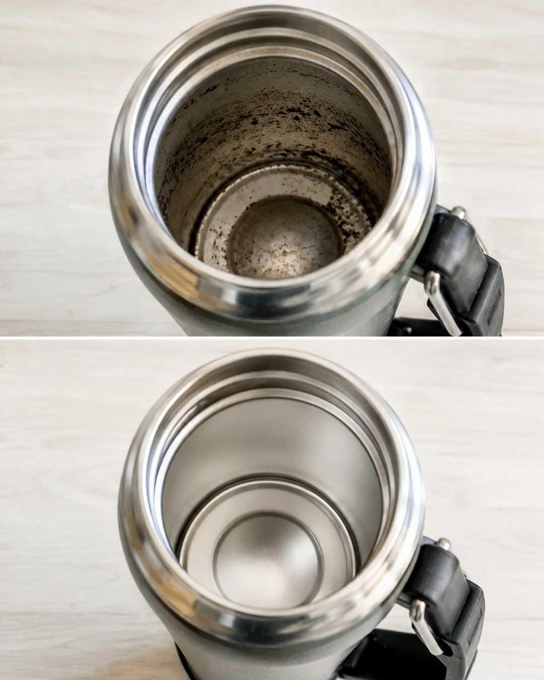 Cette astuce élimine les taches noires à l’intérieur des thermos en inox : le résultat est bluffant !