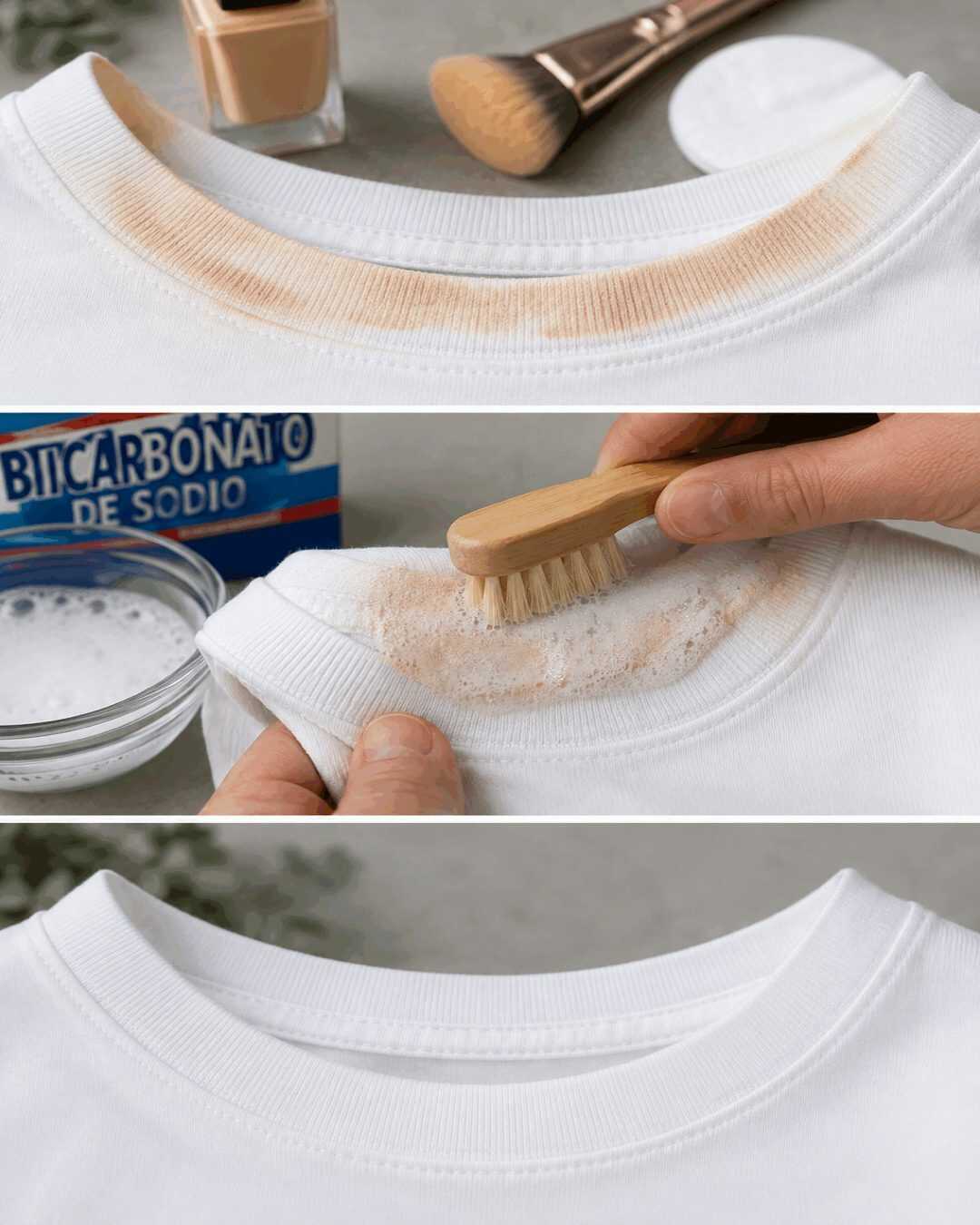 L’astuce maison pour éliminer les taches de fond de teint sur les cols des vêtements.