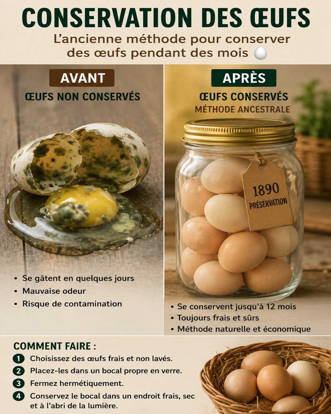 **L’ancienne méthode pour conserver des œufs pendant des mois**
