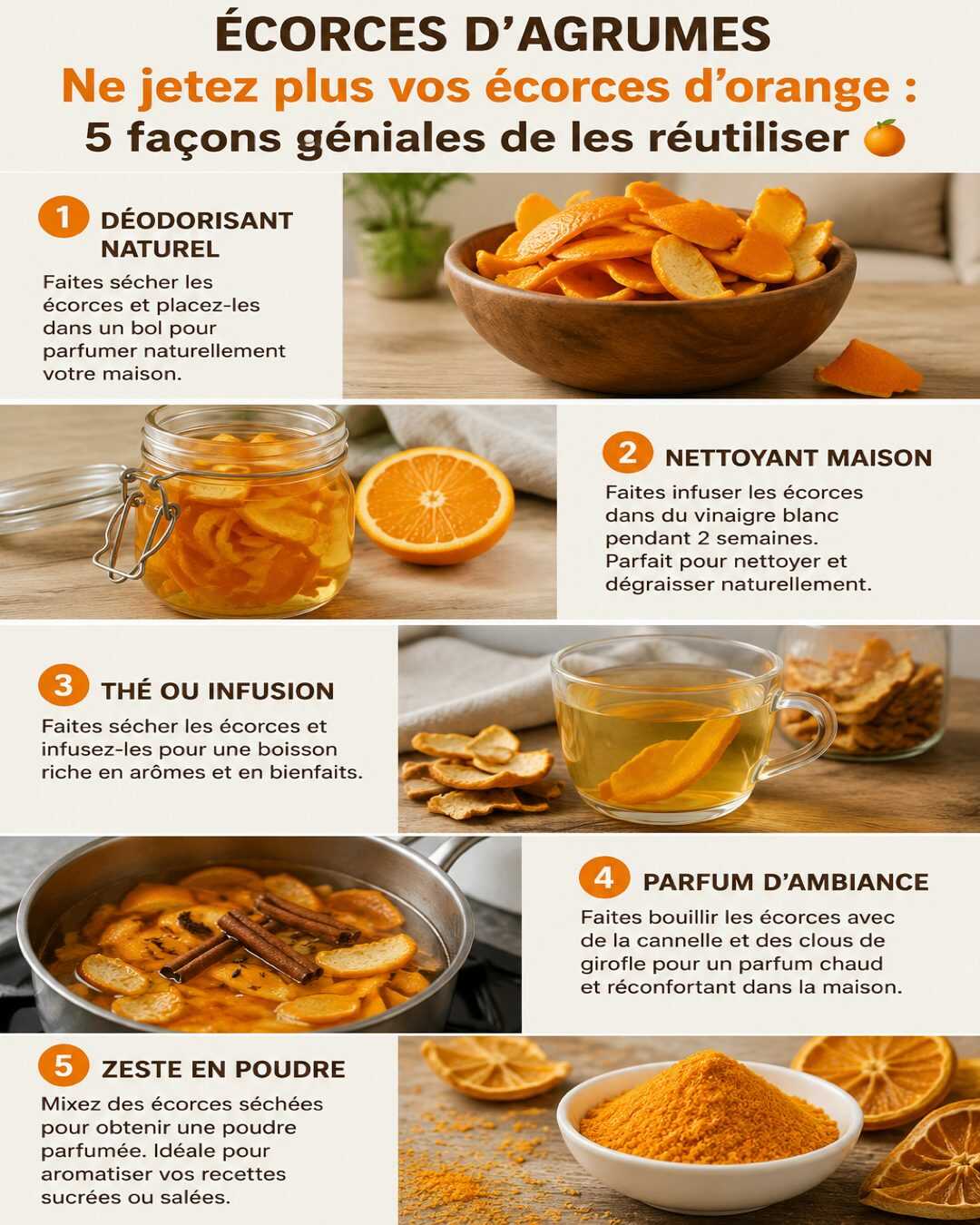 **Ne jetez plus vos écorces d’orange : 5 façons géniales de les réutiliser**
