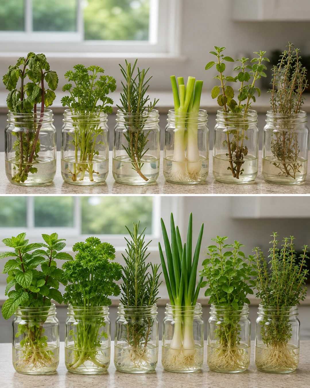 **6 herbes que vous pouvez faire repousser dans l’eau dans votre cuisine !**