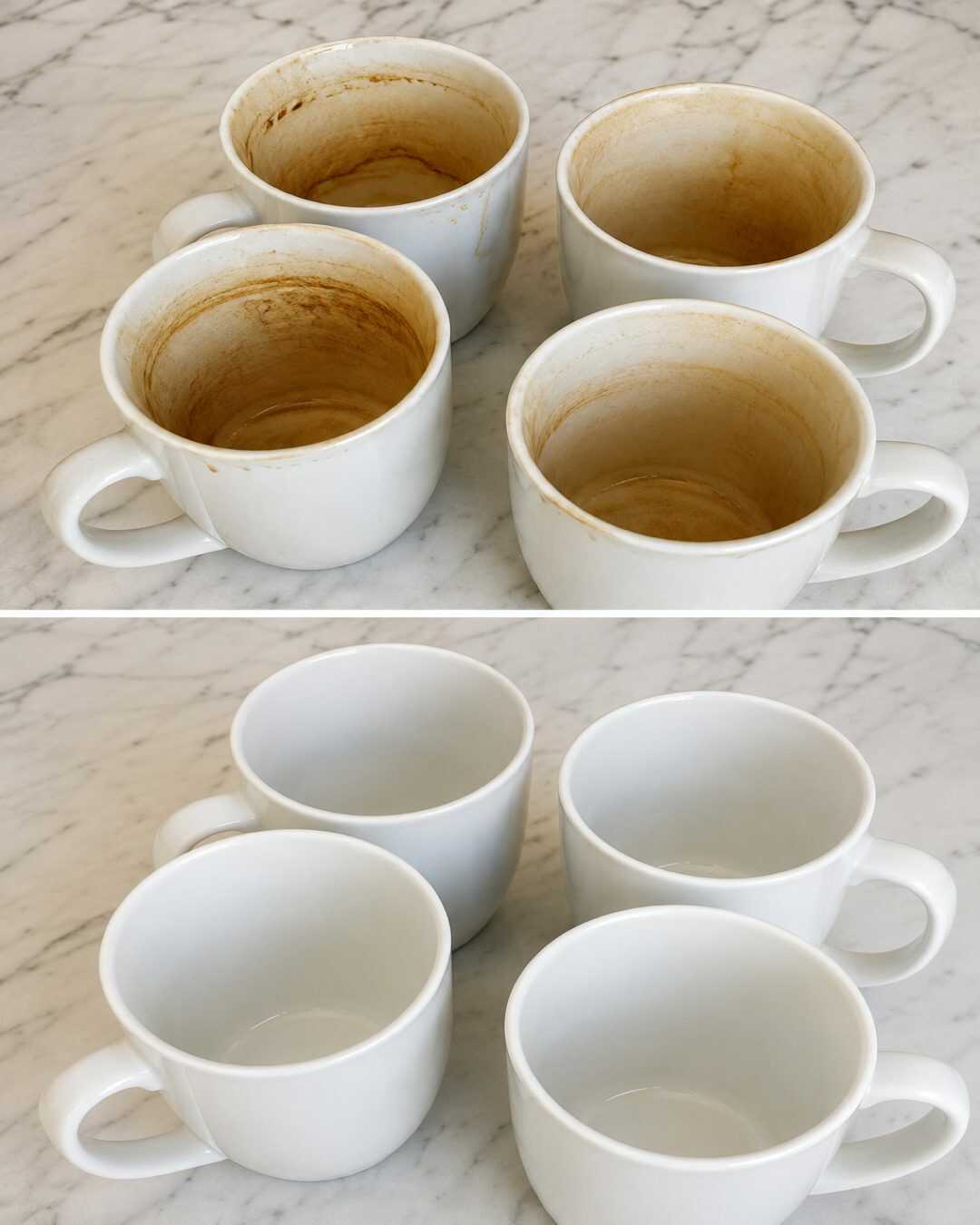 Taches de café et de thé ☕ Cette astuce express redonne leur blancheur aux tasses