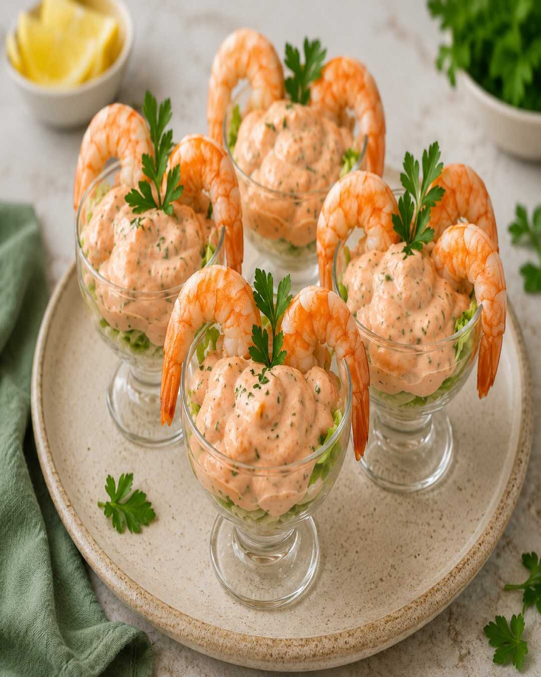 **Coupes de crevettes à la sauce cocktail : la recette classique et savoureuse, parfaite pour les fêtes**.