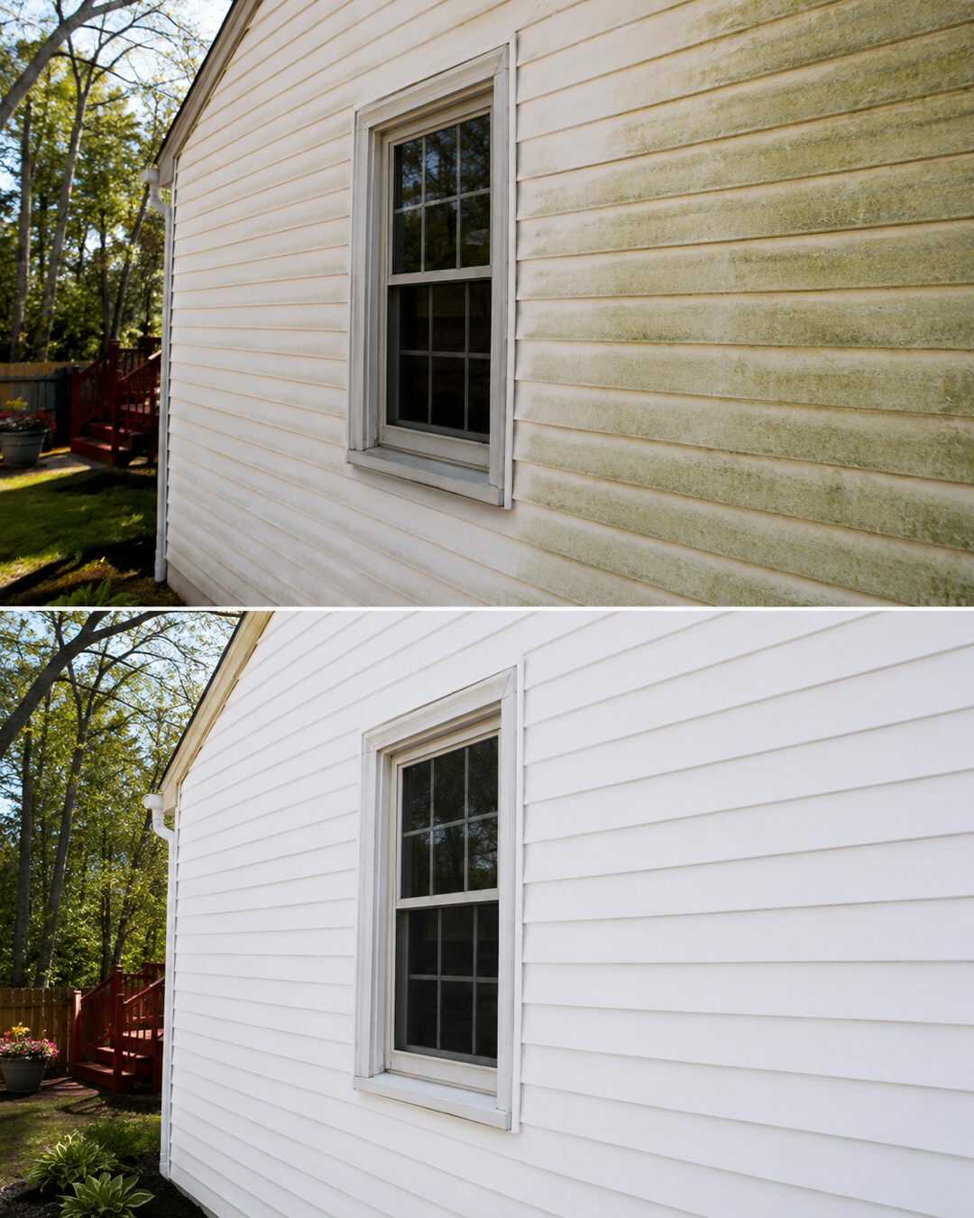 # Des traces vertes sur votre façade ? 🏠 Voici l’astuce simple avec de l’eau, du liquide vaisselle et une brosse pour les éliminer facilement !