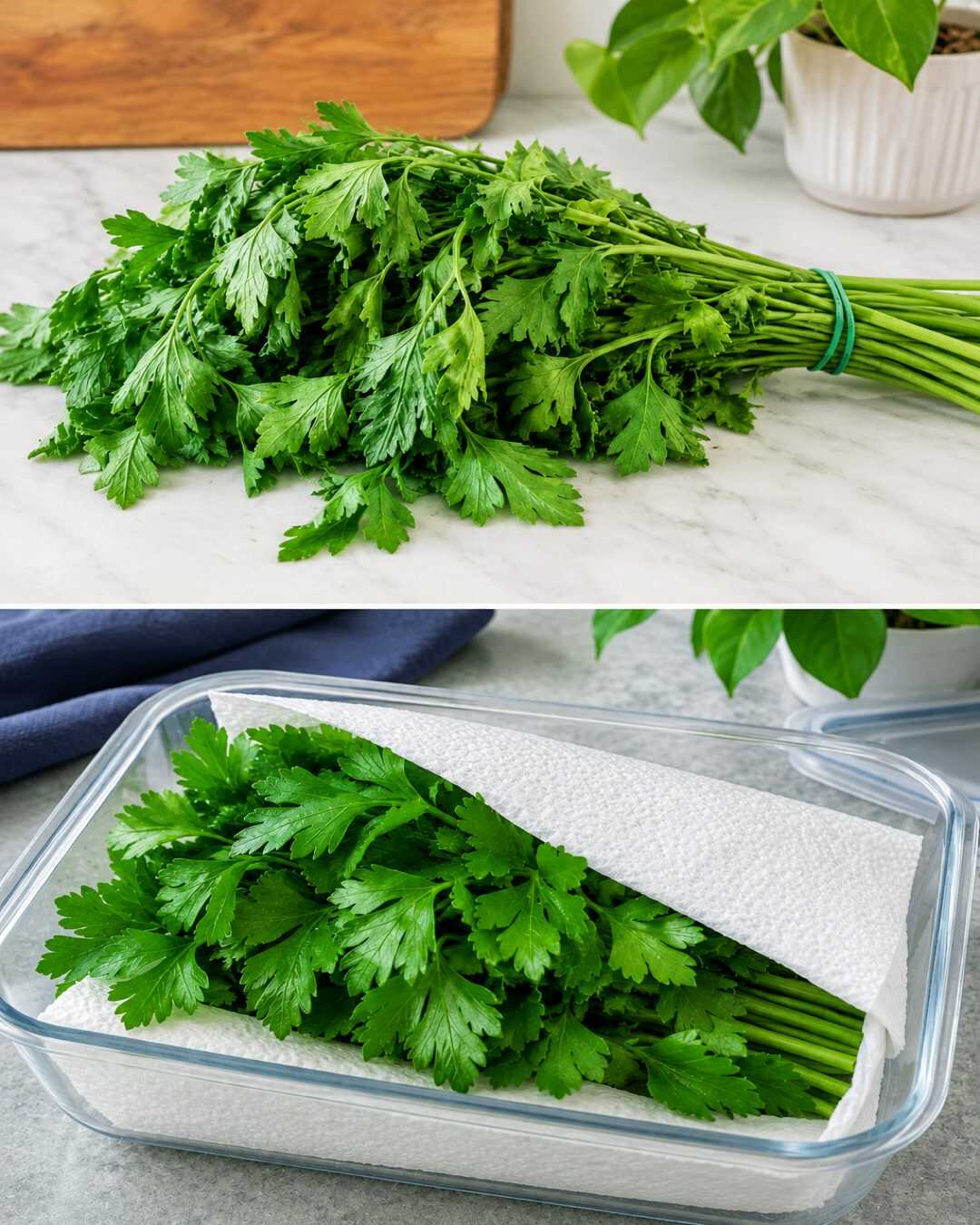 Votre persil se flétrit trop rapidement ? Cette méthode simple permet de préserver sa fraîcheur plus longtemps