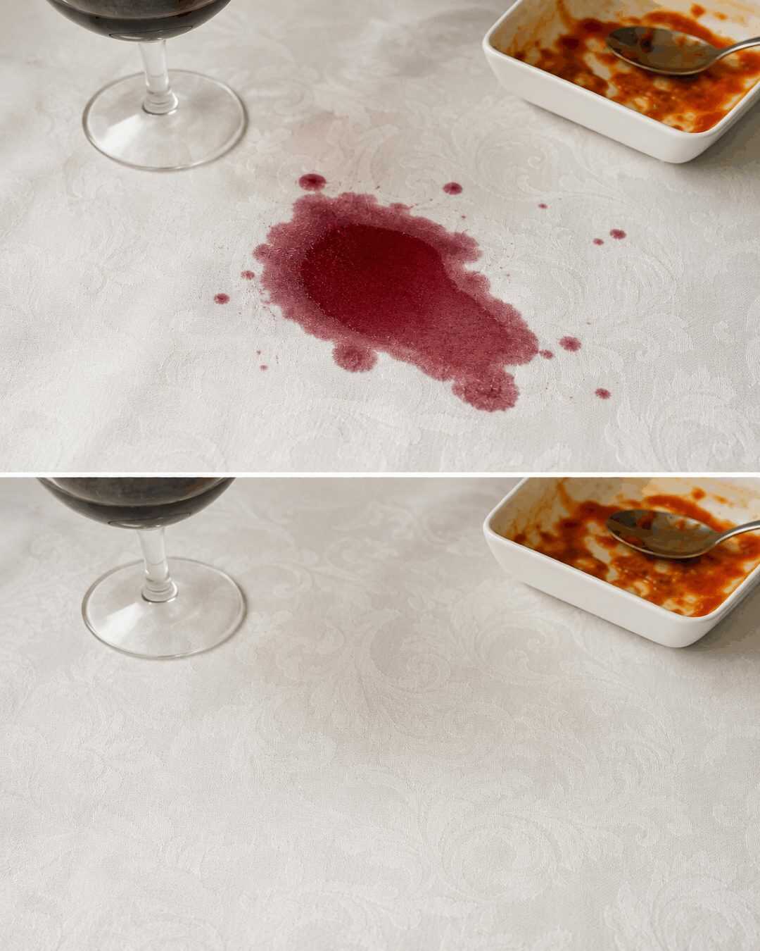 Une tache difficile sur votre nappe ? Faites d’abord ce geste simple avant de frotter pour préserver le tissu