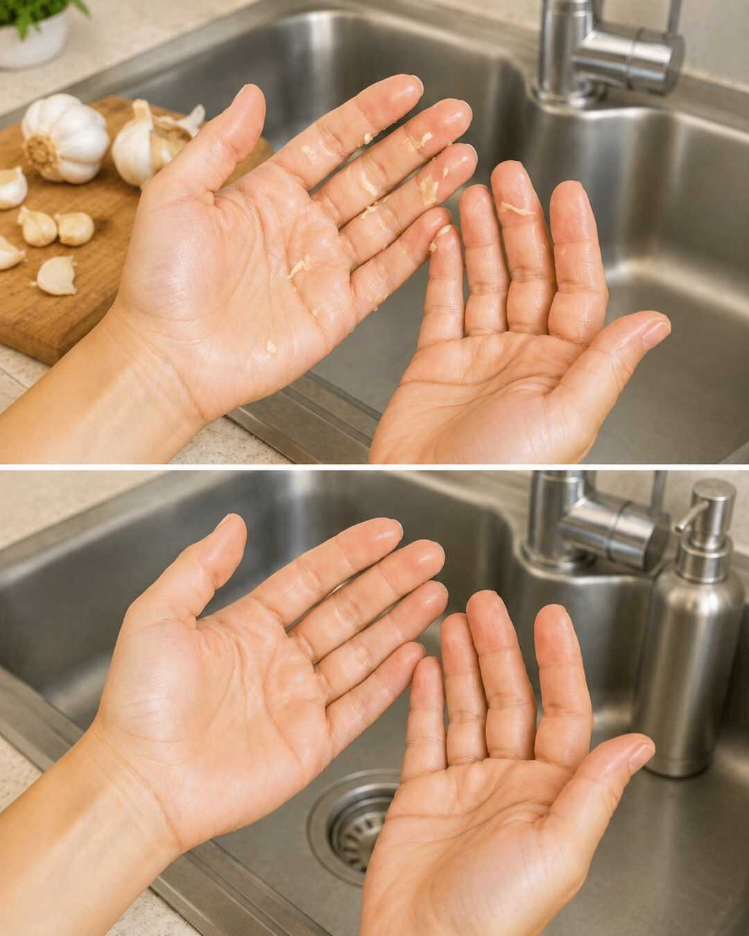 L’odeur d’ail reste sur vos mains après les avoir lavées ? Cette astuce simple peut faire toute la différence